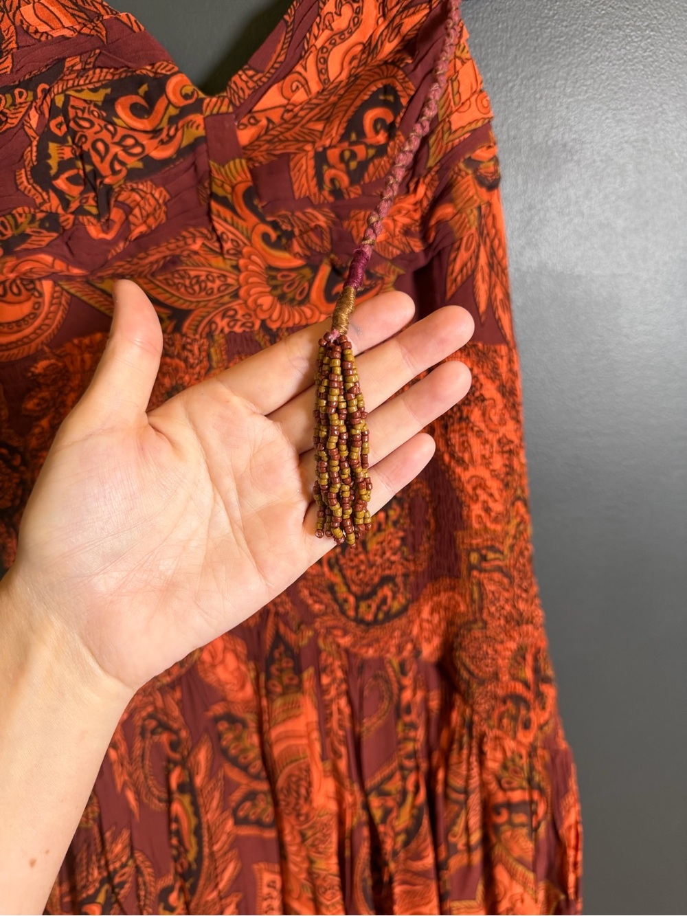 Farm Rio x Anthropologie Drop-Waist Printed Midi Dress | Medium | NWT - Picture 6 of 13